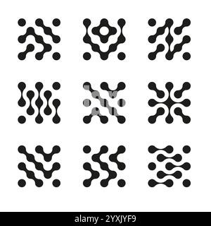 Metaball Geometric shapes collection Stock Vector