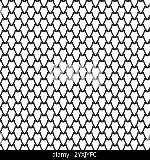 Dragon skin seamless pattern. Linear scales Stock Vector
