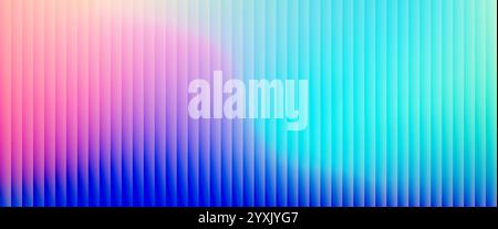 Colorful grainy gradient background with ribbed glass effect Stock Vector