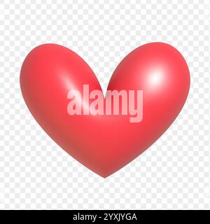 3d vector heart icon isolated Stock Vector