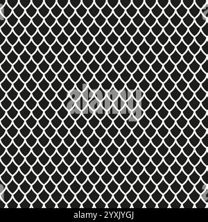 Dragon skin seamless pattern. Linear scales Stock Vector