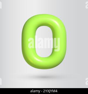 3d style number 0. Zero Stock Vector