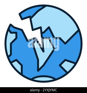 Earth Crisis vector Multipolarity concept blue icon or symbol Stock Vector
