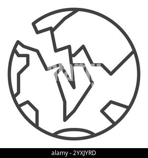 Earth Crisis vector Multipolarity icon or sign in thin line style Stock Vector