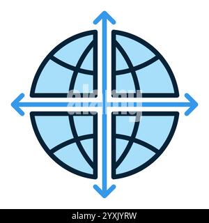 Multipolarity and International Relations vector concept blue icon or design element Stock Vector
