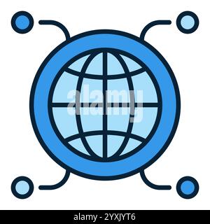 Multipolarity International Relations vector round concept blue icon or logo element Stock Vector