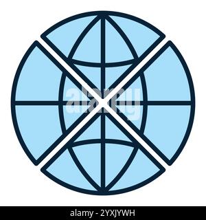 Global Multipolarity vector Globe concept blue icon or sign Stock Vector