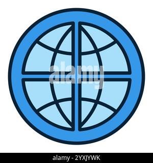 Multipolarity with Earth Globe vector concept blue icon or symbol Stock Vector