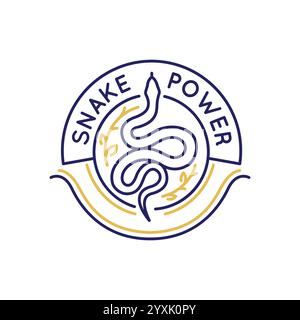 Simple Logo with Snake Icon Stock Vector