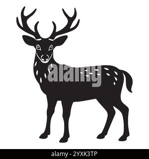 deer silhouette vector design with a white background Stock Vector