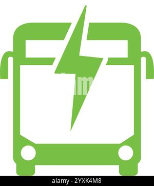 Electric city bus. EV icon. Vector stock illustration. Stock Vector