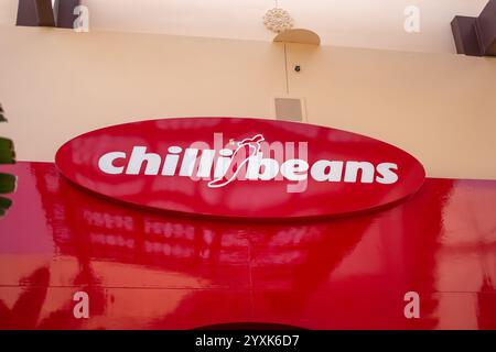 Irvine, California, United States - 03-29-2019: A view of sign for Chilli Beans sunglasses. Stock Photo