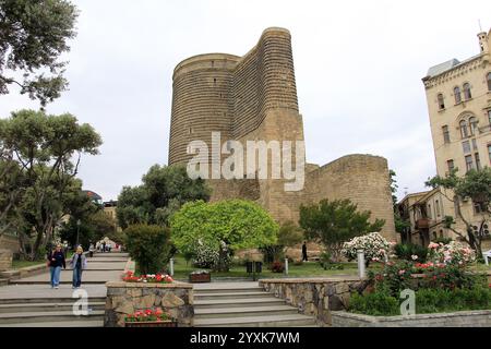 The Maiden Tower also known as Giz Galasi, located in the Old City in Baku, Azerbaijan. Stock Photo