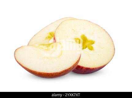 Sliced apple isolated on white background. apple clipping path Stock Photo