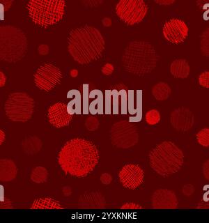 Seamless pattern with hand drawn black circle scribble smear. Abstract grunge texture. Vector illustration Stock Vector