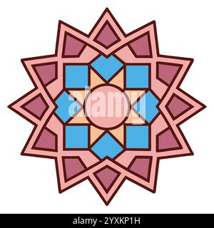 Beautiful Islamic Geometric Pattern - Elegant Arabic Star Design for Home Decor, Digital Art, and Print Stock Vector