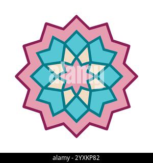 Beautiful Islamic Geometric Pattern - Elegant Arabic Star Design for Home Decor, Digital Art, and Print Stock Vector