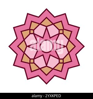 Beautiful Islamic Geometric Pattern - Elegant Arabic Star Design for Home Decor, Digital Art, and Print Stock Vector