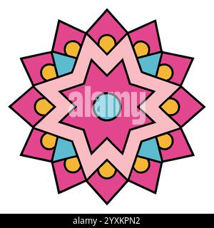 Beautiful Islamic Geometric Pattern - Elegant Arabic Star Design for Home Decor, Digital Art, and Print Stock Vector