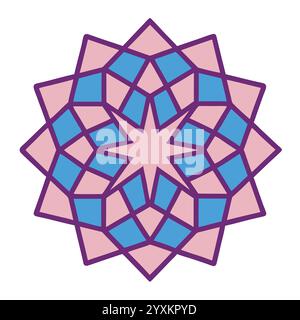 Beautiful Islamic Geometric Pattern - Elegant Arabic Star Design for Home Decor, Digital Art, and Print Stock Vector