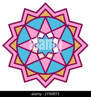 Beautiful Islamic Geometric Pattern - Elegant Arabic Star Design for Home Decor, Digital Art, and Print Stock Vector