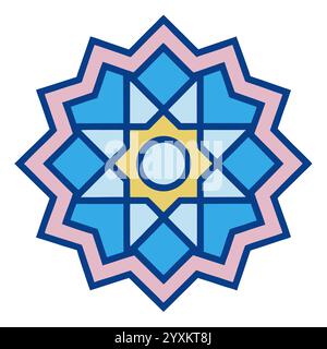 Beautiful Islamic Geometric Pattern - Elegant Arabic Star Design for Home Decor, Digital Art, and Print Stock Vector