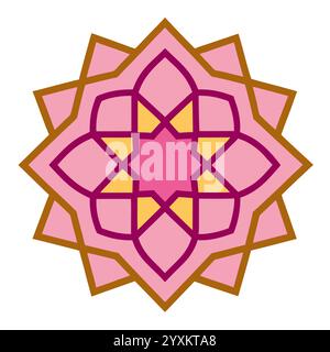 Beautiful Islamic Geometric Pattern - Elegant Arabic Star Design for Home Decor, Digital Art, and Print Stock Vector