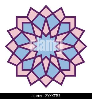 Beautiful Islamic Geometric Pattern - Elegant Arabic Star Design for Home Decor, Digital Art, and Print Stock Vector