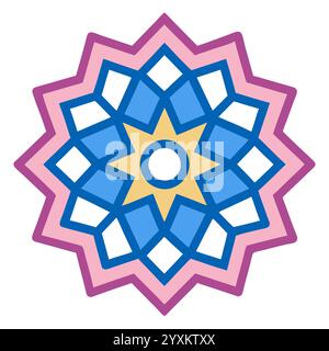 Beautiful Islamic Geometric Pattern - Elegant Arabic Star Design for Home Decor, Digital Art, and Print Stock Vector
