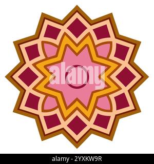 Beautiful Islamic Geometric Pattern - Elegant Arabic Star Design for Home Decor, Digital Art, and Print Stock Vector