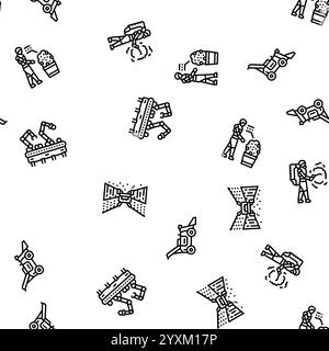 robot harvests automation seamless pattern vector Stock Vector Image ...