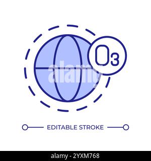 Ozone layer of Earth planet RGB color icon Stock Vector