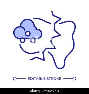 Cold front RGB color icon Stock Vector