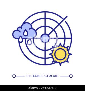 Weather radar RGB color icon Stock Vector
