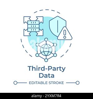 Third party data soft blue concept icon Stock Vector