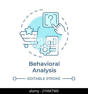 Behavioral analysis soft blue concept icon Stock Vector