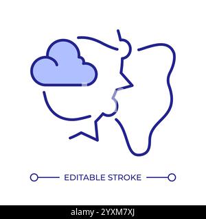 Stationary front RGB color icon Stock Vector