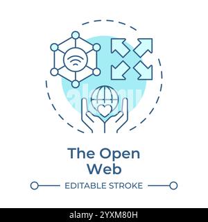 Open web soft blue concept icon Stock Vector