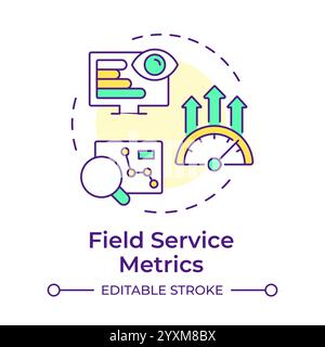 Field service metrics multi color concept icon Stock Vector