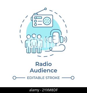 Radio audience soft blue concept icon Stock Vector
