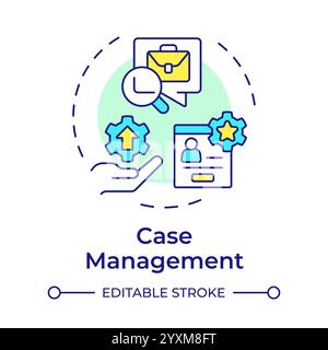 Case management multi color concept icon Stock Vector