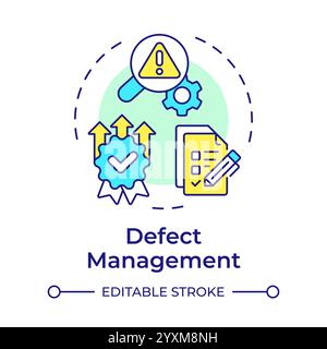 Defect managemnet multi color concept icon Stock Vector