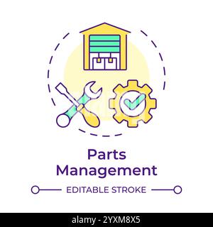 Parts management multi color concept icon Stock Vector