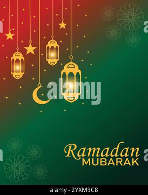 Ramadan Mubarak, Islamic greetings background vector design Stock Vector