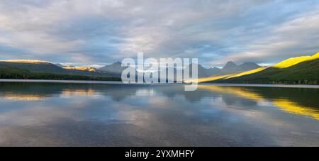 Rays of light over Lake McDonald, Glacier National Park, Montana, USA Stock Photo