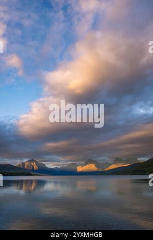 Sunset over Lake McDonald, Glacier National Park, Montana, USA Stock Photo