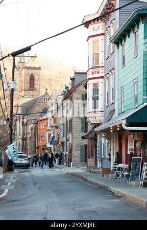 Jim Thorpe, PA - December 14, 2024: View of historic downtown Jim