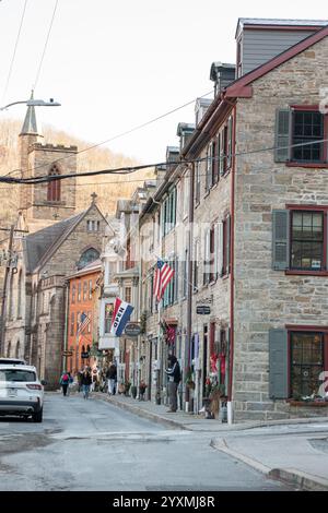 Jim Thorpe, PA - December 14, 2024: View of historic downtown Jim