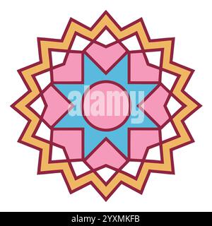 Beautiful Islamic Geometric Pattern - Elegant Arabic Star Design for Home Decor, Digital Art, and Print Stock Vector