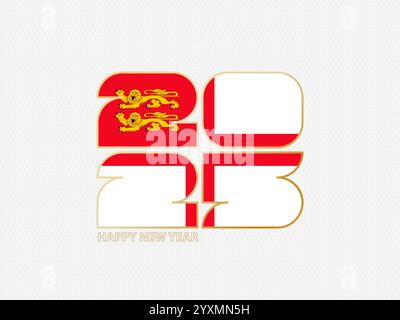 Abstract numbers 2025 with flag of Sark. Vector illustration. Stock Vector